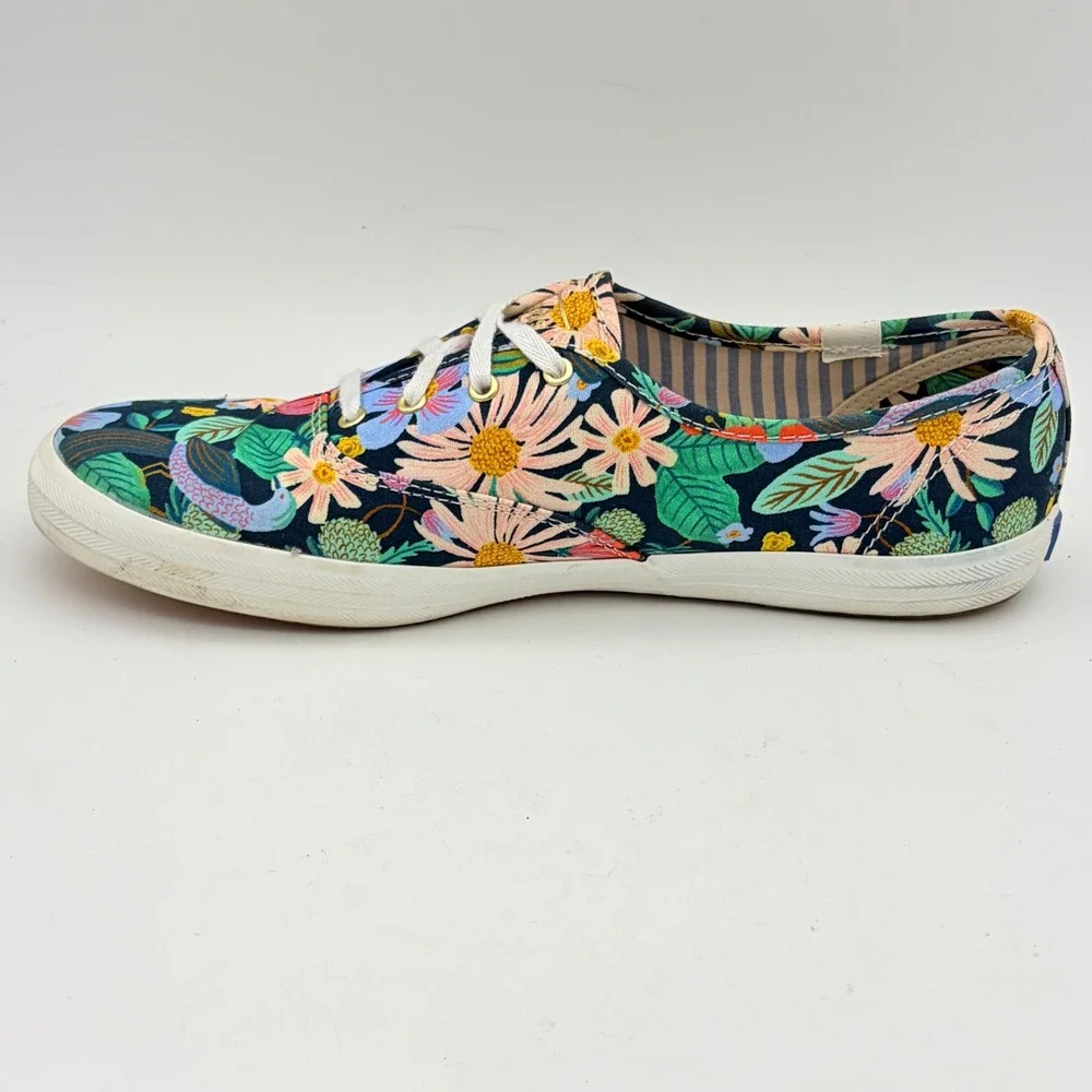 Keds x Rifle Paper Co Champion Dovecote Floral Sneakers Navy Multi 9.5 Canvas